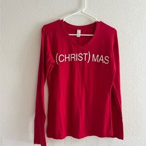 Red Christmas Long Sleeve Top